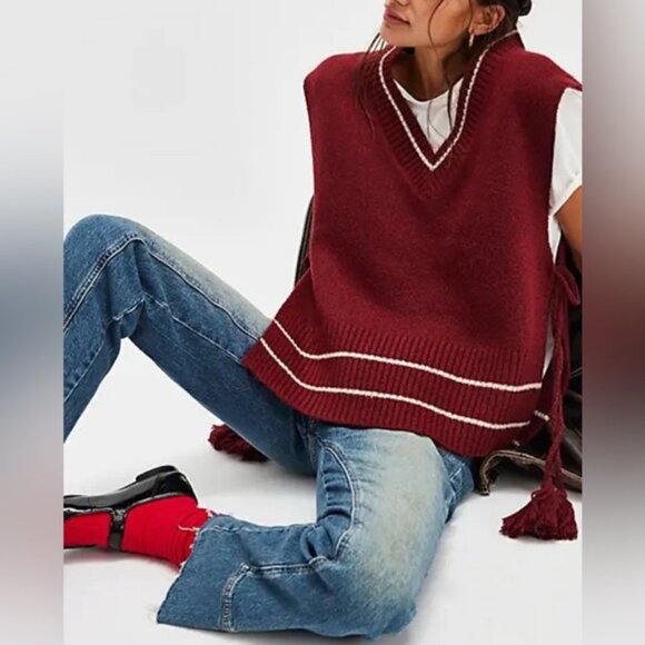 NWOT Free People All Star Stripe Poncho - Picture 2 of 4